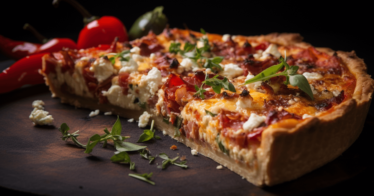 Capsicum Bacon and Feta Quiche