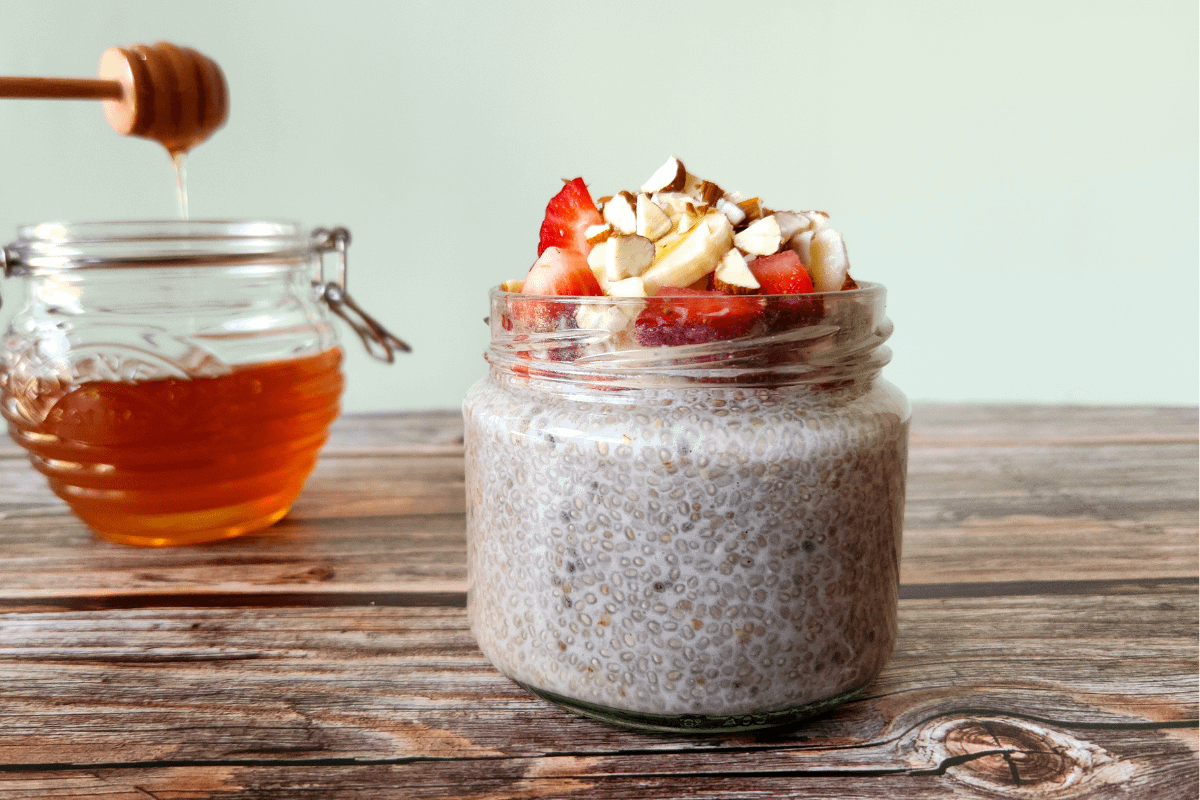 Chia Pudding with Strawberries & Almonds