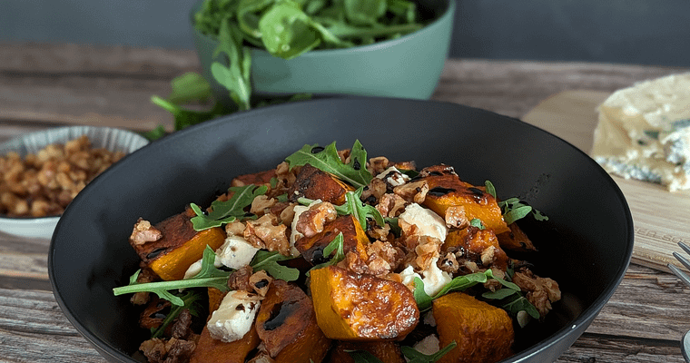 Pumpkin and Blue Cheese Salad with Walnuts