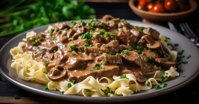 Slow Cooked Beef Stroganoff