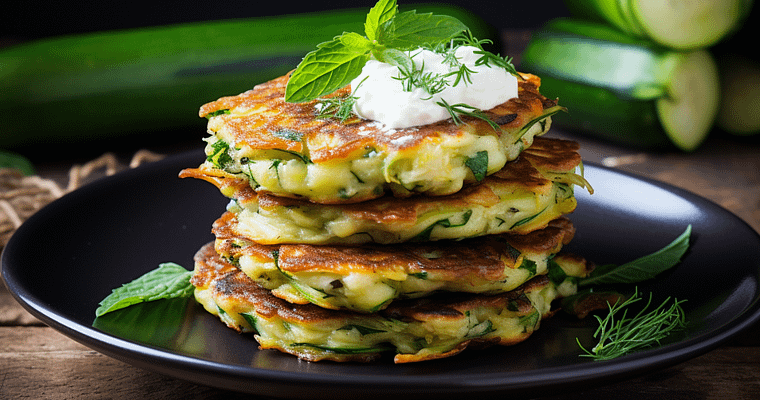 Zucchini Fritters with Mint and Feta